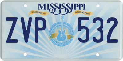 MS license plate ZVP532