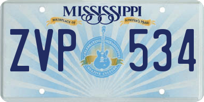 MS license plate ZVP534