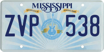 MS license plate ZVP538