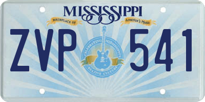 MS license plate ZVP541