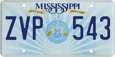 MS license plate ZVP543