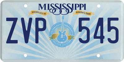 MS license plate ZVP545
