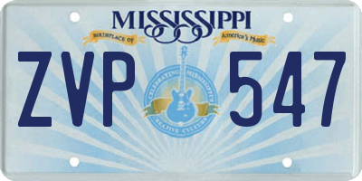 MS license plate ZVP547