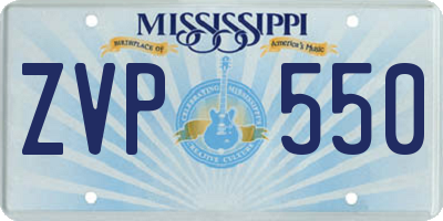 MS license plate ZVP550