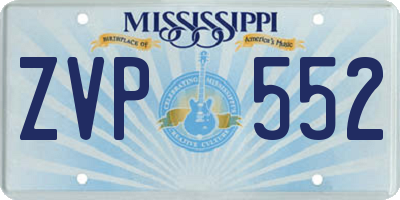 MS license plate ZVP552