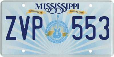 MS license plate ZVP553