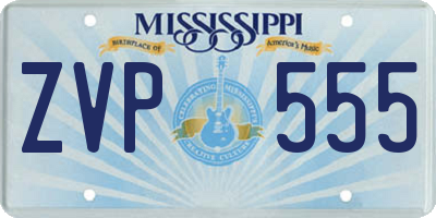 MS license plate ZVP555