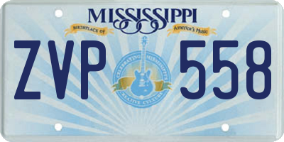 MS license plate ZVP558