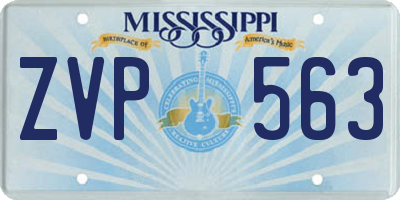 MS license plate ZVP563