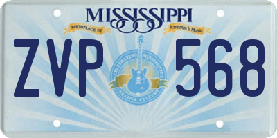 MS license plate ZVP568
