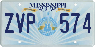 MS license plate ZVP574