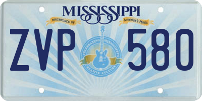MS license plate ZVP580