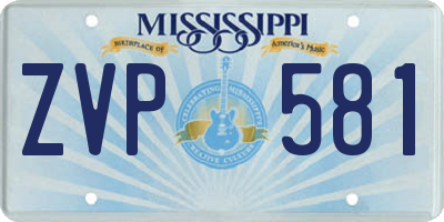 MS license plate ZVP581
