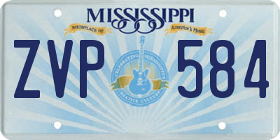 MS license plate ZVP584