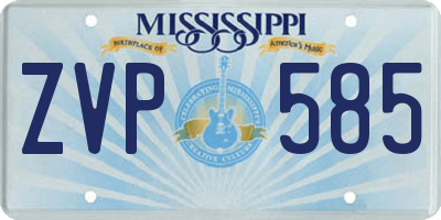 MS license plate ZVP585