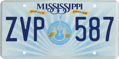 MS license plate ZVP587