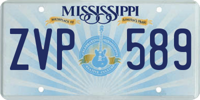 MS license plate ZVP589