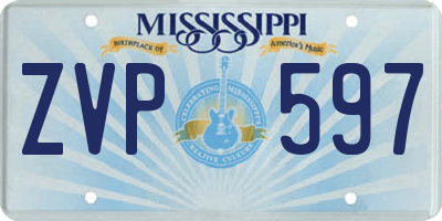 MS license plate ZVP597