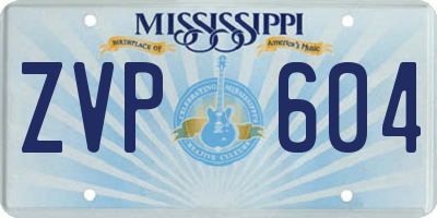 MS license plate ZVP604
