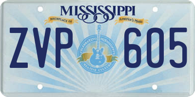 MS license plate ZVP605