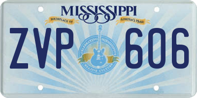 MS license plate ZVP606