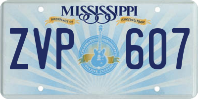 MS license plate ZVP607