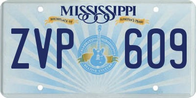MS license plate ZVP609