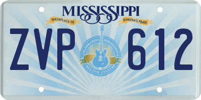 MS license plate ZVP612
