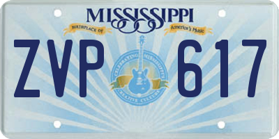 MS license plate ZVP617