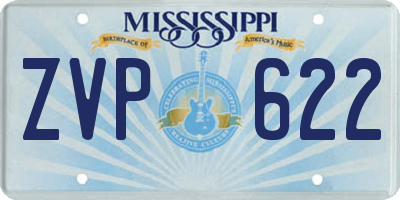 MS license plate ZVP622