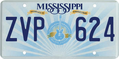 MS license plate ZVP624