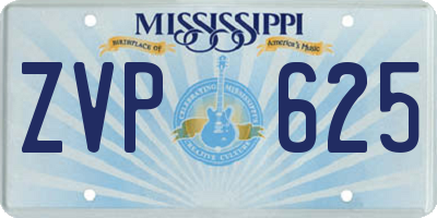 MS license plate ZVP625
