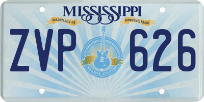MS license plate ZVP626