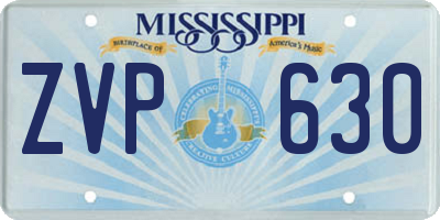 MS license plate ZVP630