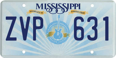 MS license plate ZVP631