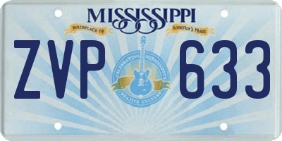 MS license plate ZVP633