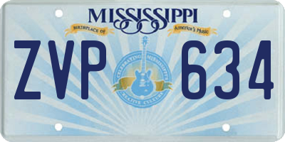 MS license plate ZVP634