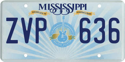 MS license plate ZVP636