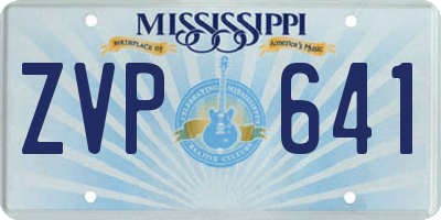 MS license plate ZVP641