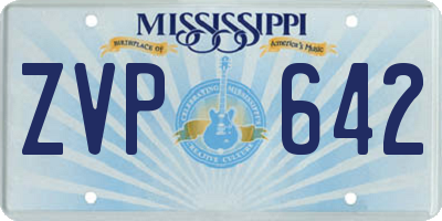 MS license plate ZVP642