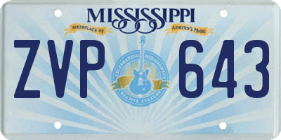 MS license plate ZVP643