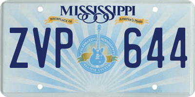 MS license plate ZVP644