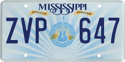MS license plate ZVP647
