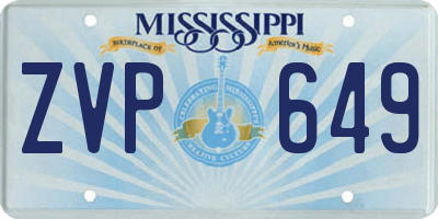 MS license plate ZVP649