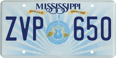 MS license plate ZVP650