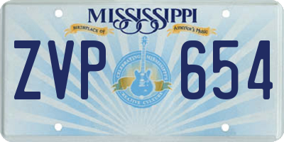 MS license plate ZVP654