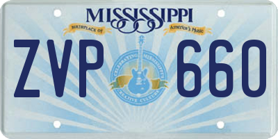 MS license plate ZVP660