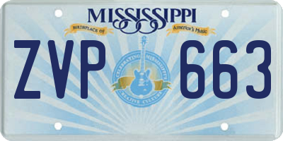 MS license plate ZVP663