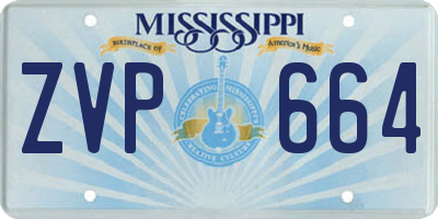 MS license plate ZVP664