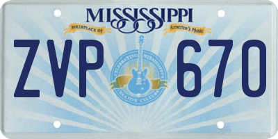 MS license plate ZVP670